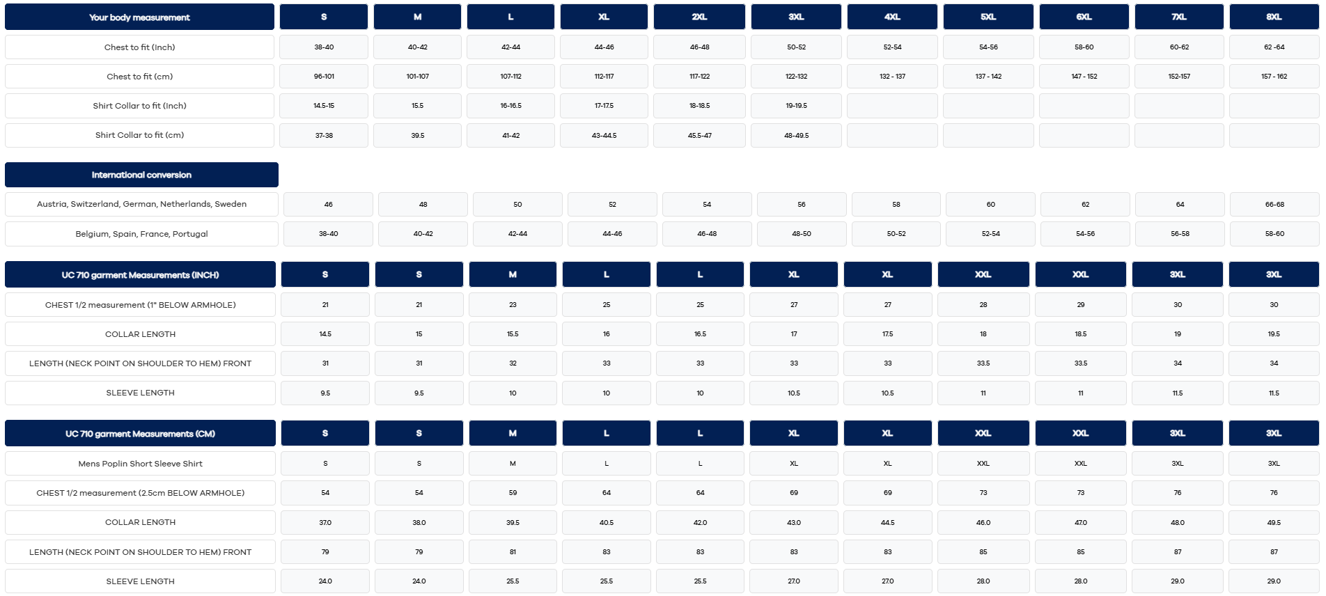 Size Chart